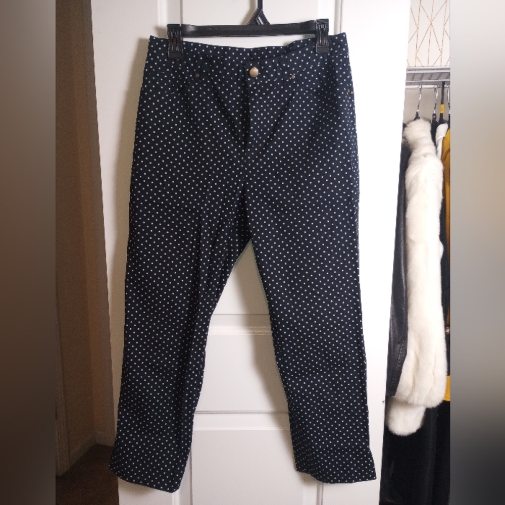 Vintage Ralph Lauren Blue and White Polka Dot Pants